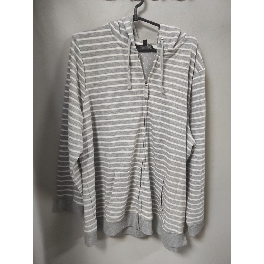Hoodie Women's Gray EUC Striped